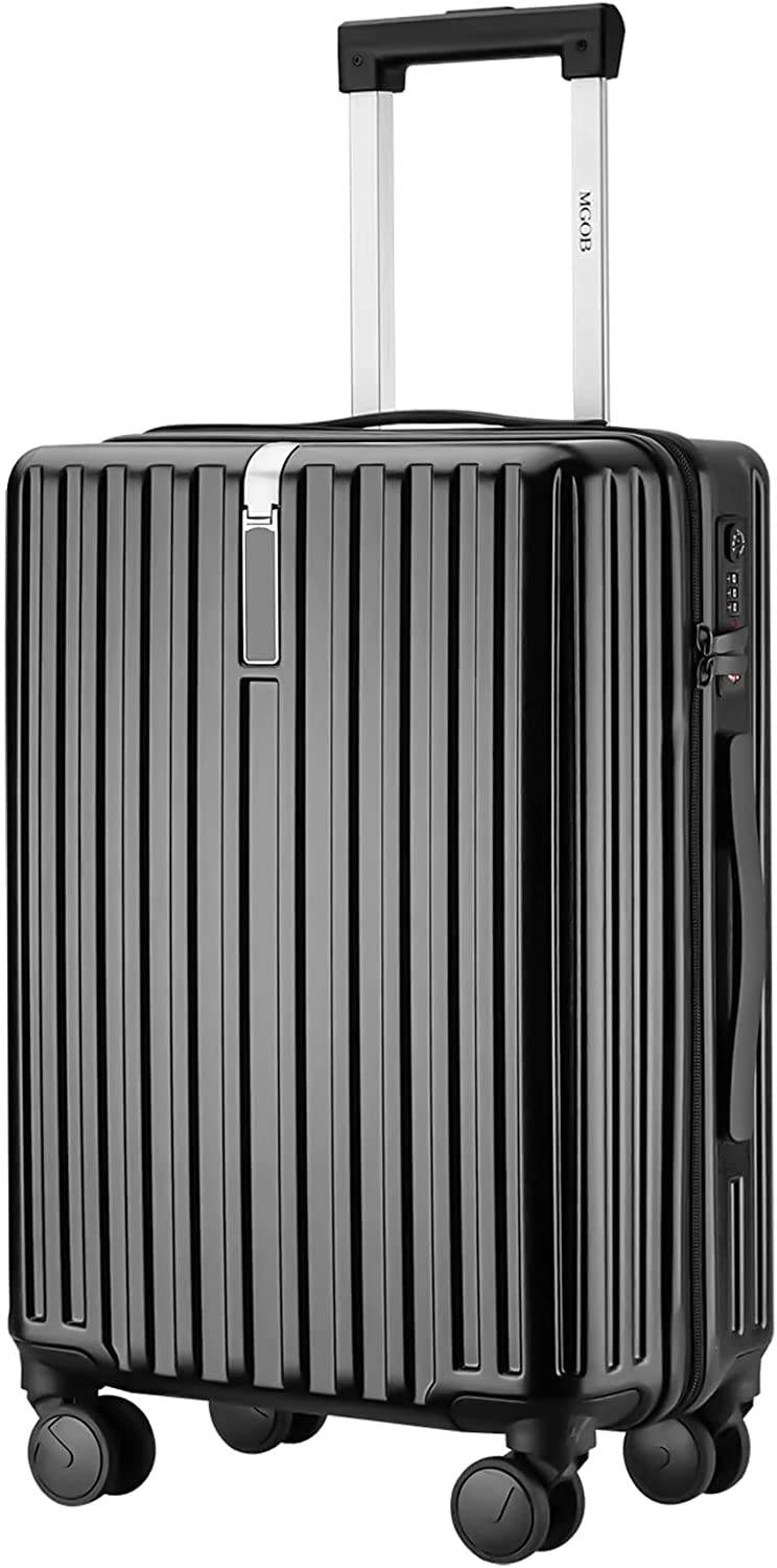 230527203639730_1 MGOB 24 Inch Luggage, Suitcases with Spinner Wheels, Checked Luggage with TSA Lock, Hard Case Luggage with Expandable, Black Lightweight Luggage - Image 1